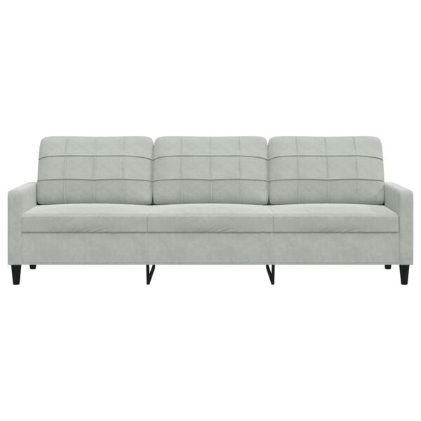 3-Sitzer Samtsofa Hellgrau 210 cm - 35% Rabatt - Ausgepackt