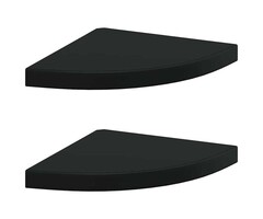 Vidaxl 2er Set Eckregal schwebend 35 cm in Schwarz - 33% Rabatt