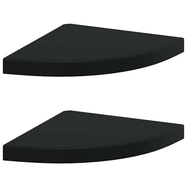 2er Set Eckregal schwebend 35 cm in Schwarz - 33% Rabatt