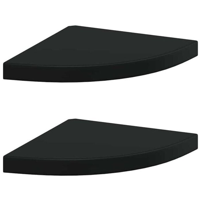 2er Set Eckregal schwebend 35 cm in Schwarz - 33% Rabatt
