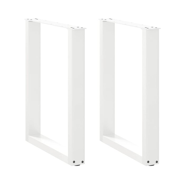 Tischbeine 2er Set U-Form 70x(72-73) cm Stahl Weiß - 34% Rabatt