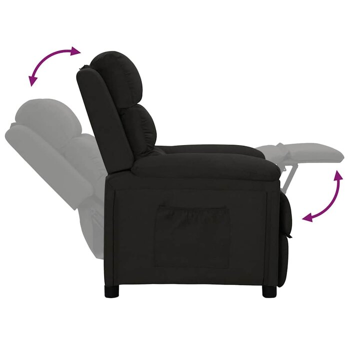 Verstellbarer Sessel aus Stoff in Schwarz - 35% Rabatt