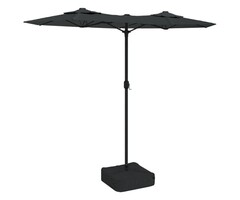 Vidaxl Doppeldach-Sonnenschirm mit LED Anthrazit 316x240cm - 35% Rabatt
