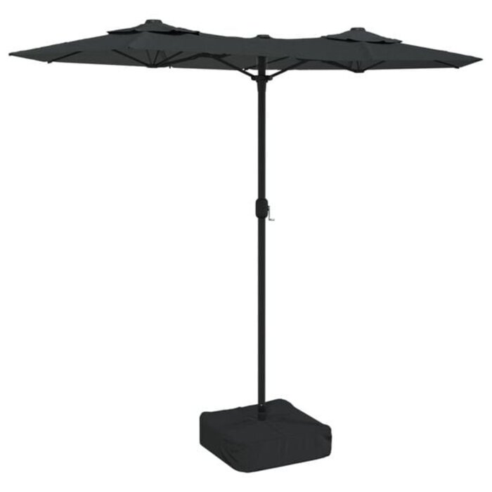 Vidaxl Doppeldach-Sonnenschirm mit LED Anthrazit 316x240cm - 35% Rabatt