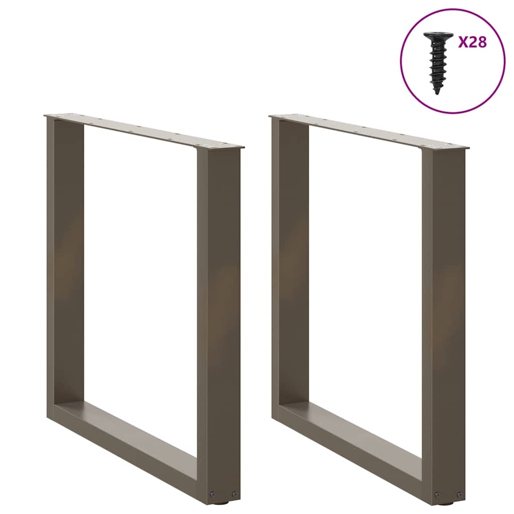 2er-Set U-förmige Tischbeine Stahl natur 80x73 cm - 34% Rabatt