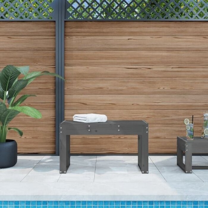 Vidaxl Gartenbank aus Kiefernholz, 80 cm, Grau - 33% Rabatt