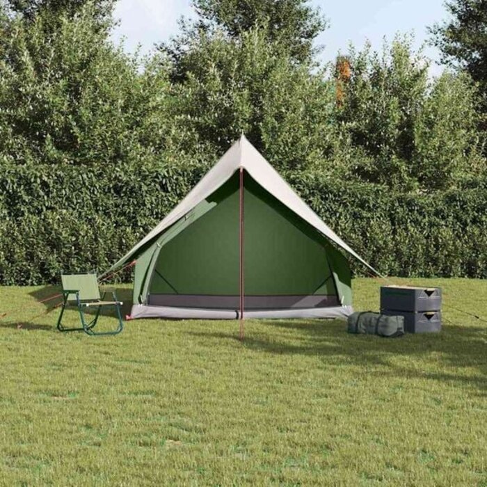 Familienzelt 220x220cm Grün-Weiß - 34% Rabatt