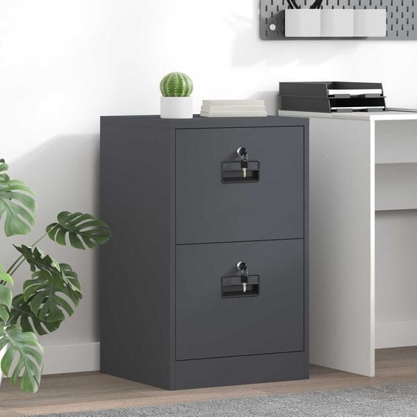 Aktenschrank Anthrazit 2 Schubladen, 45,5x42x74,5cm - 34% Rabatt