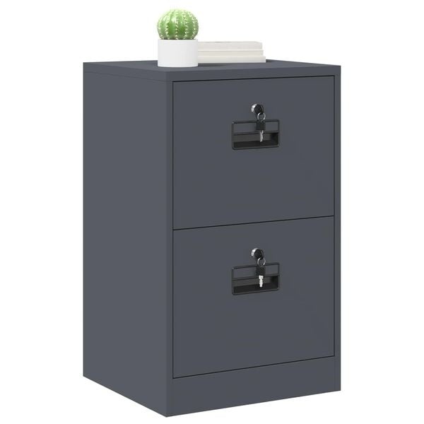 Aktenschrank Anthrazit 2 Schubladen, 45,5x42x74,5cm - 34% Rabatt