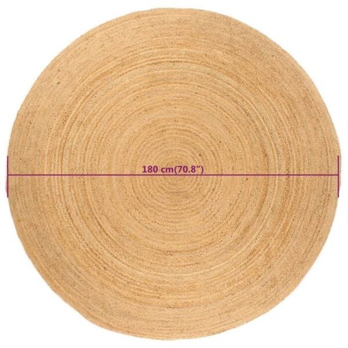 Vidaxl Runder Jute-Teppich 180 cm Natur - 34% Rabatt