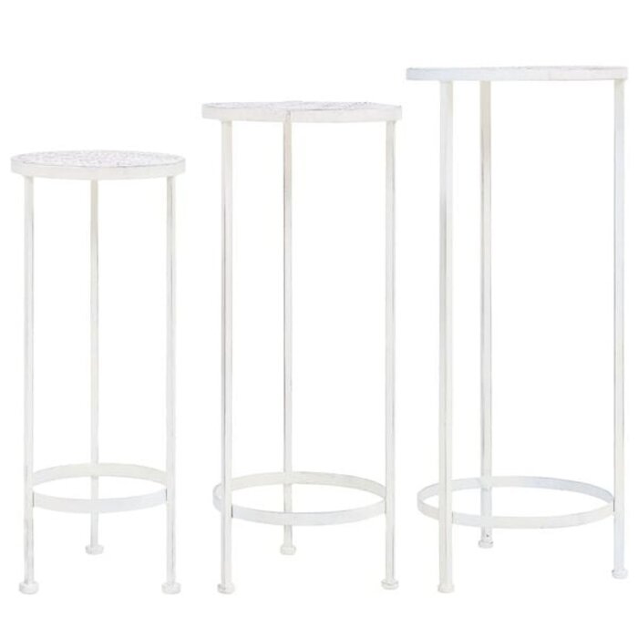 Vidaxl 3-teiliges Pflanzenständer-Set Vintage-Optik Antikweiß - 34% Rabatt