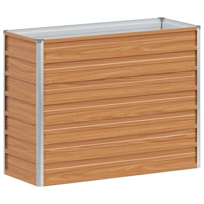 Hochbeet aus verzinktem Stahl 100x40x77cm Hellbraun - 32% Rabatt