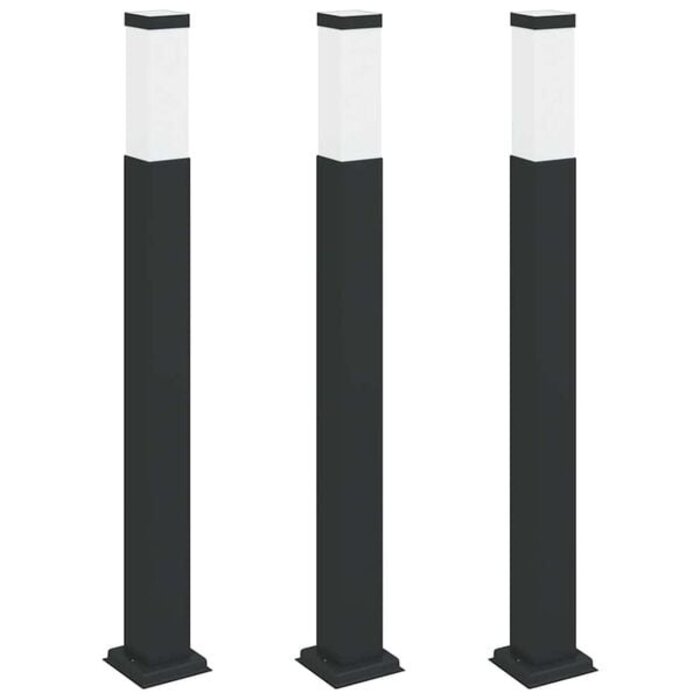 Vidaxl 3er-Set Wegeleuchten 80 cm Schwarz Edelstahl IP44 - 34% Rabatt
