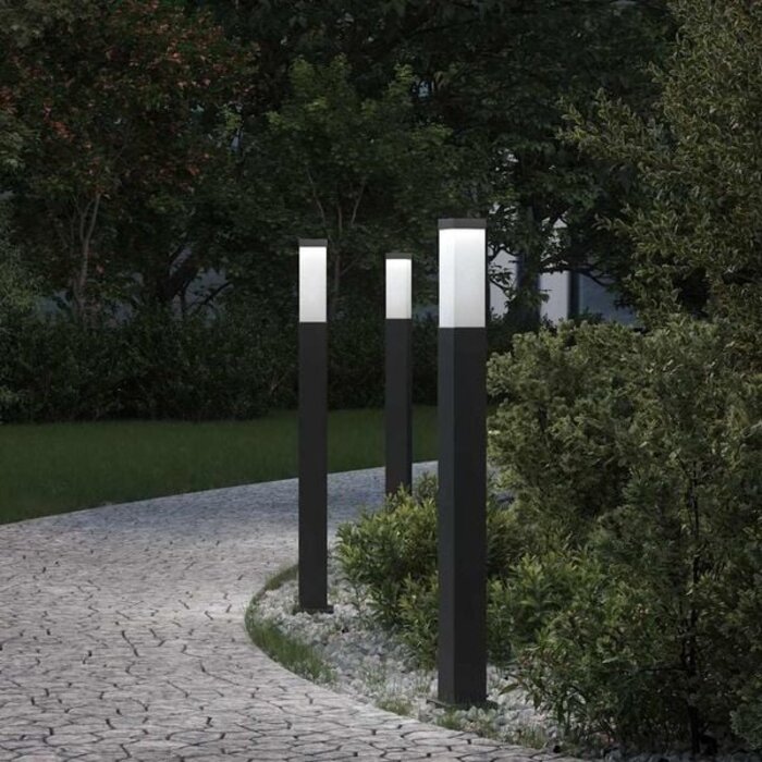 Vidaxl 3er-Set Wegeleuchten 80 cm Schwarz Edelstahl IP44 - 34% Rabatt