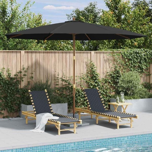 Gartenschirm 350 cm Anthrazit - Holzstock - 34% Rabatt