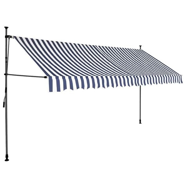 Manuelle Markise 400 cm LED blau-weiß - 34% Rabatt - Ausgepackt & Neuwertig