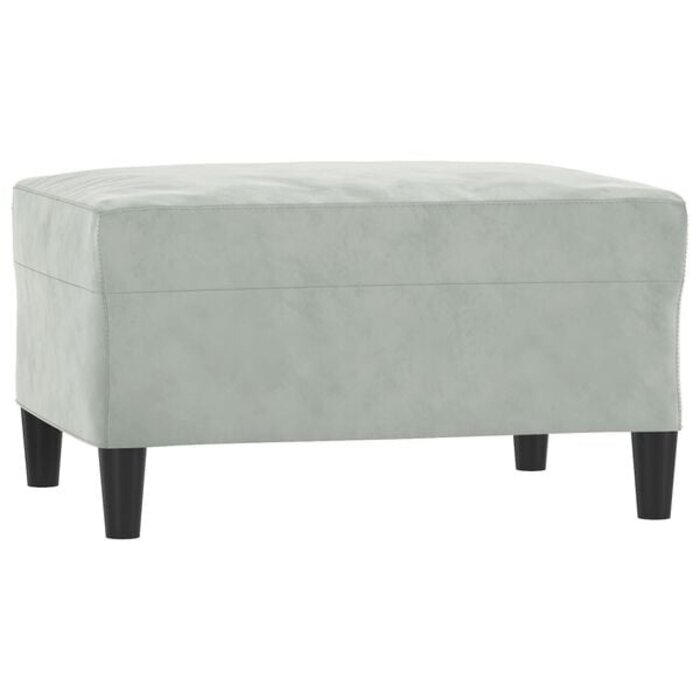 Samt-Fußhocker 70x55x41 cm in Hellgrau - 33% Rabatt