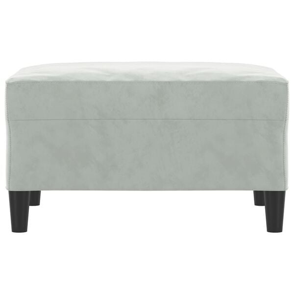 Samt-Fußhocker 70x55x41 cm in Hellgrau - 33% Rabatt