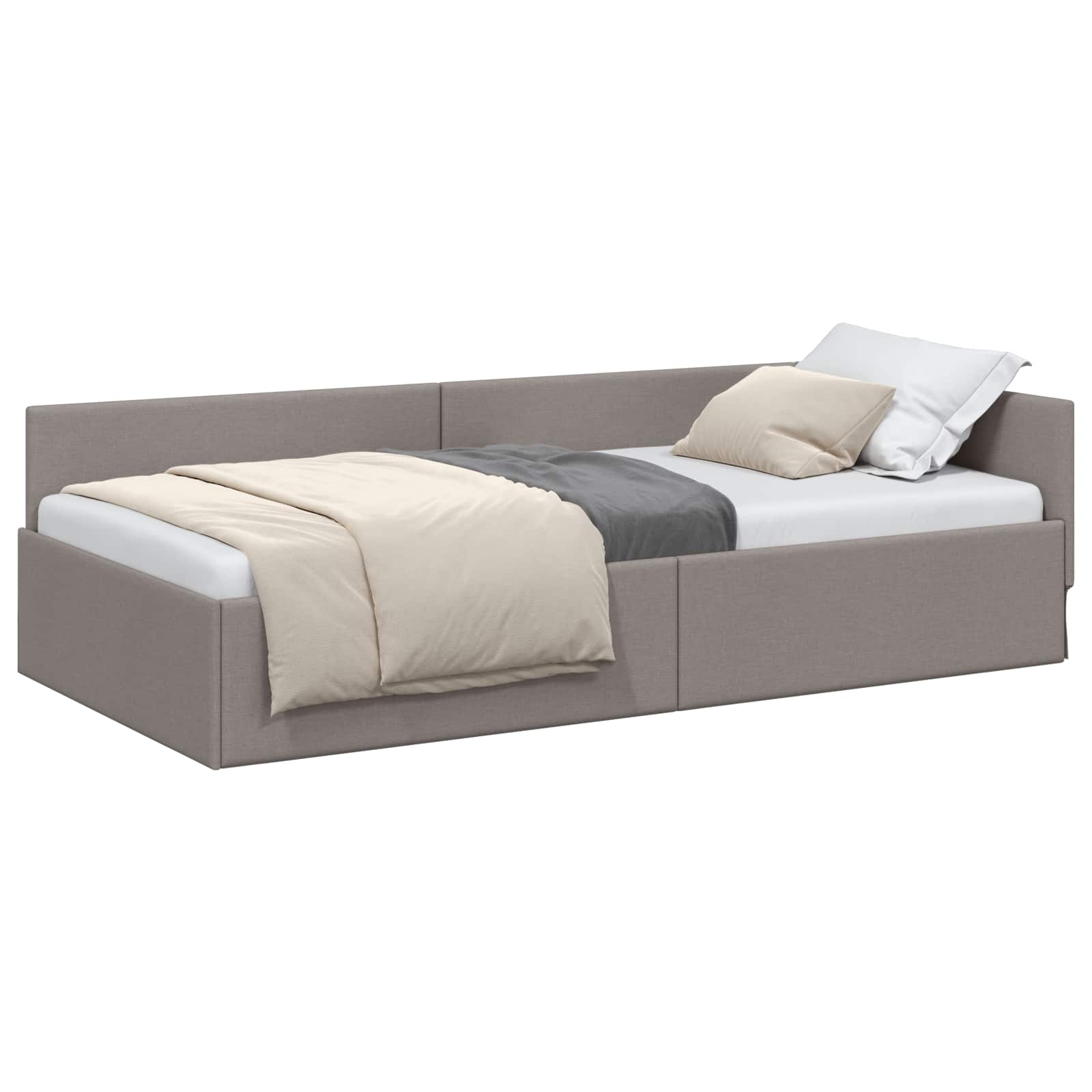 Eckbettrahmen 90x200 cm in Taupe - Platzsparendes Design - 35% Rabatt