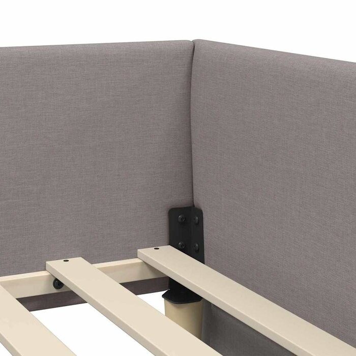 Eckbettrahmen 90x200 cm in Taupe - Platzsparendes Design - 35% Rabatt