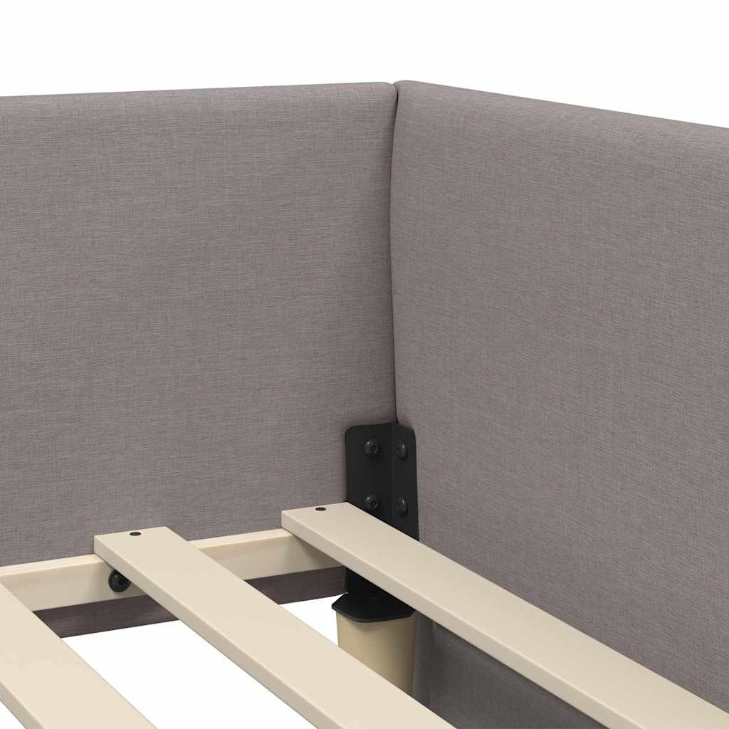 Eckbettrahmen 90x200 cm in Taupe - Platzsparendes Design - 35% Rabatt