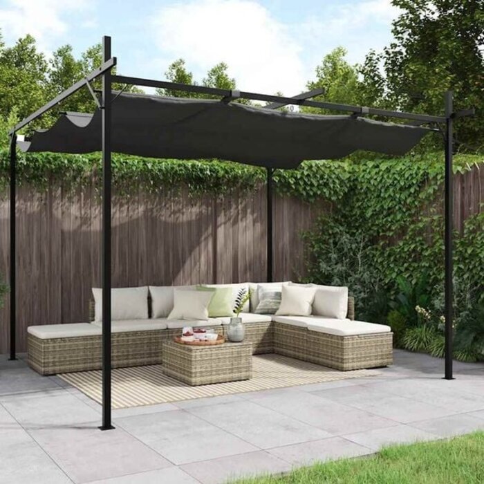 Vidaxl Pergola mit schiebbarem Dach 295x292x230 cm Anthrazit - 30% Rabatt