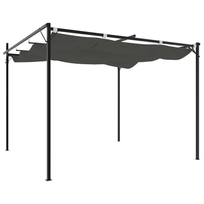 Vidaxl Pergola mit schiebbarem Dach 295x292x230 cm Anthrazit - 30% Rabatt