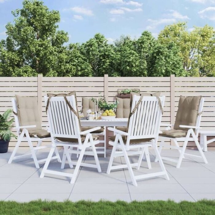 Vidaxl 6x Hochlehner-Stuhlkissen 120x50cm Taupe - 35% Rabatt