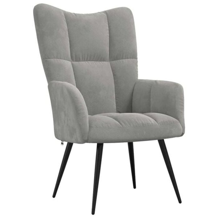 Eleganter Samt-Relaxsessel Hellgrau - 34% Rabatt