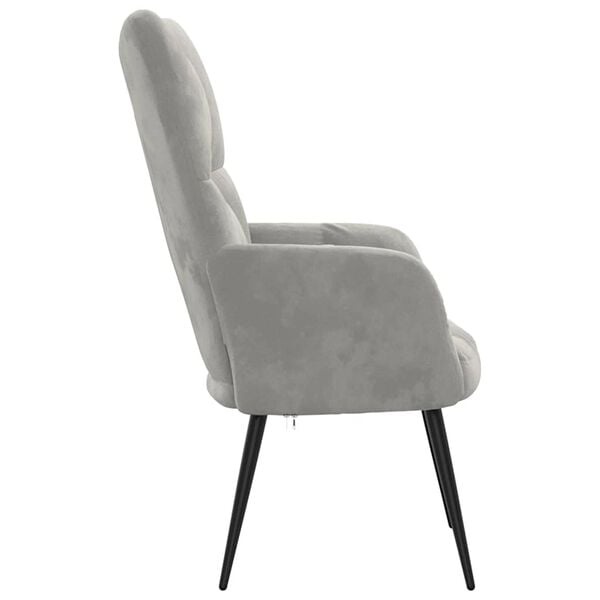 Eleganter Samt-Relaxsessel Hellgrau - 34% Rabatt
