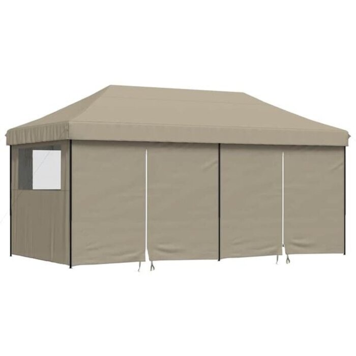 Faltbares Pop-up-Party-Pavillon 580x292 cm, Taupe - 35% Rabatt