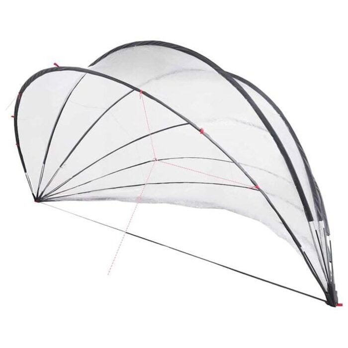 Poolkuppel Überdachung Transparent 592x590x275 cm - 35% Rabatt