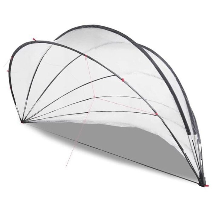 Poolkuppel Überdachung Transparent 592x590x275 cm - 35% Rabatt