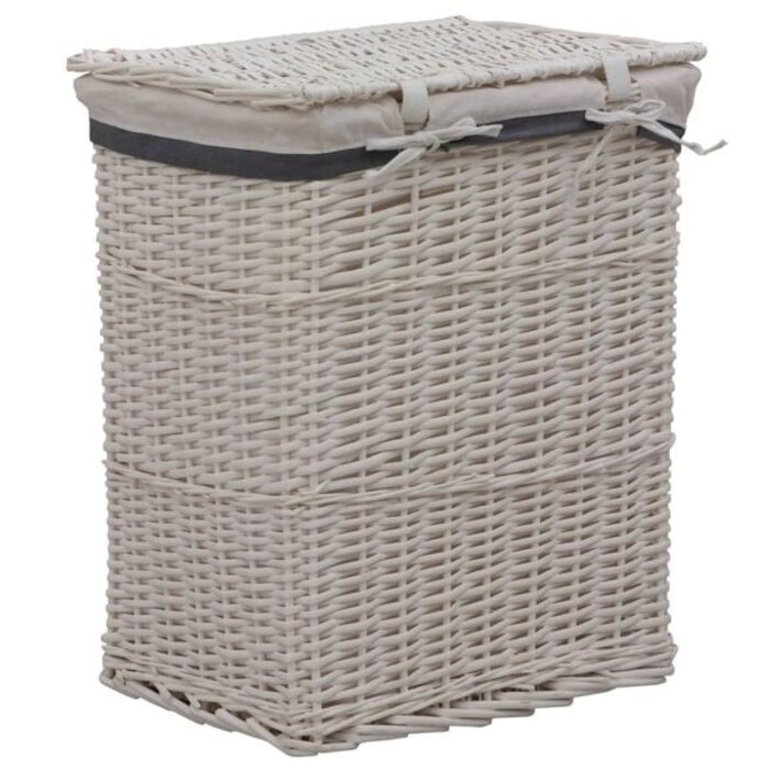 Vidaxl Wäschekorb aus Weidengeflecht, Weiß, 43x34x57,5cm - 34% Rabatt