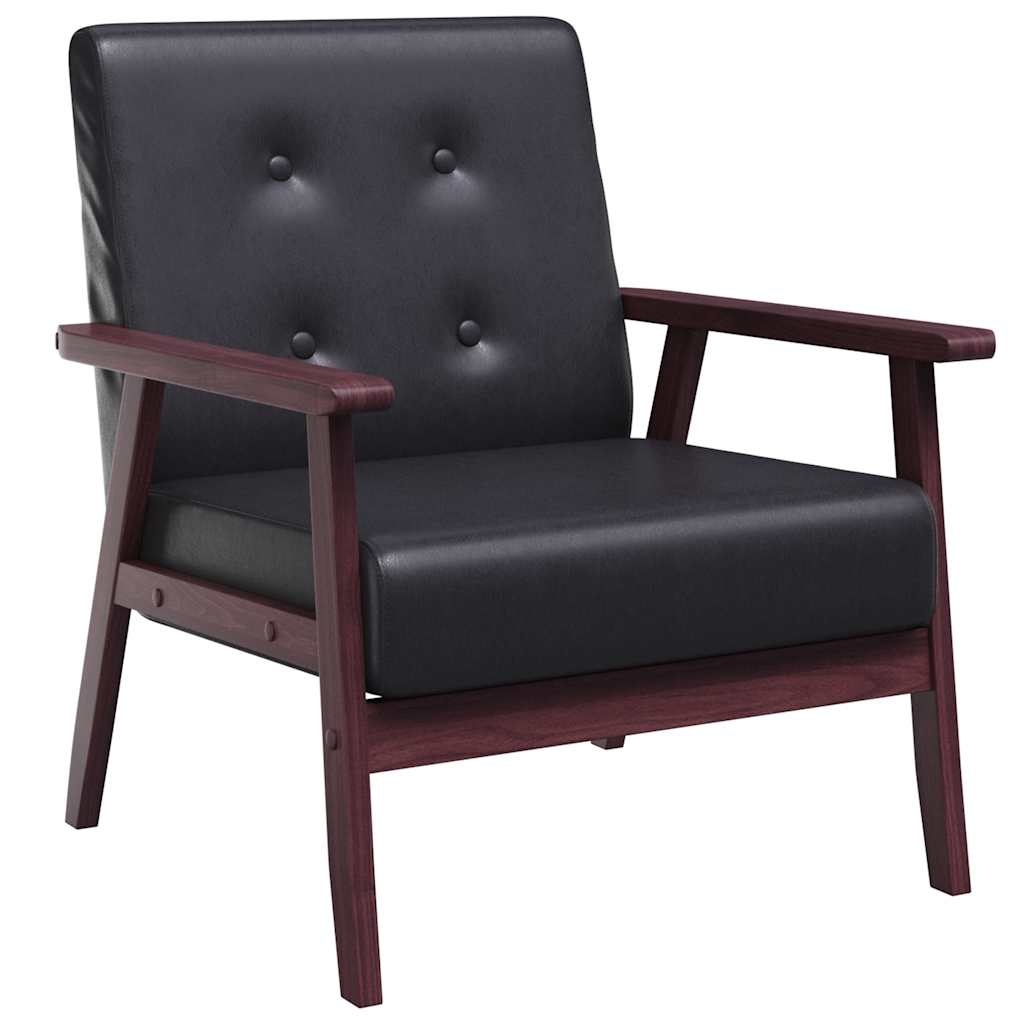 Vidaxl Retro Sessel in Schwarz - Kunstleder & Holzrahmen - 34% Rabatt