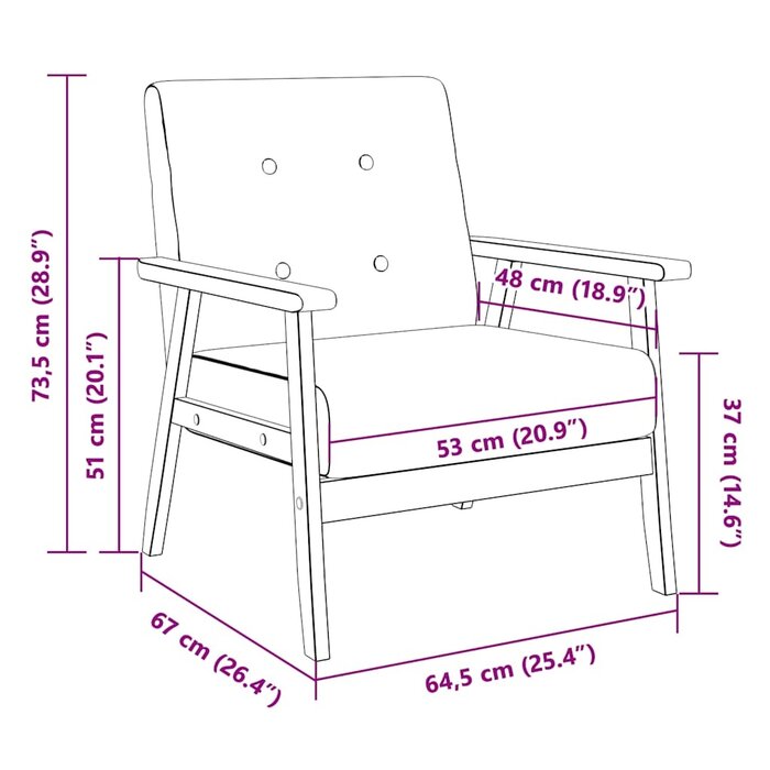 Vidaxl Retro Sessel in Schwarz - Kunstleder & Holzrahmen - 34% Rabatt