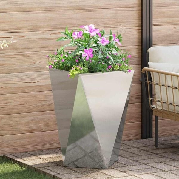 Vidaxl Pflanzkübel verzinkter Stahl 50x50x75 cm Silber - 34% Rabatt