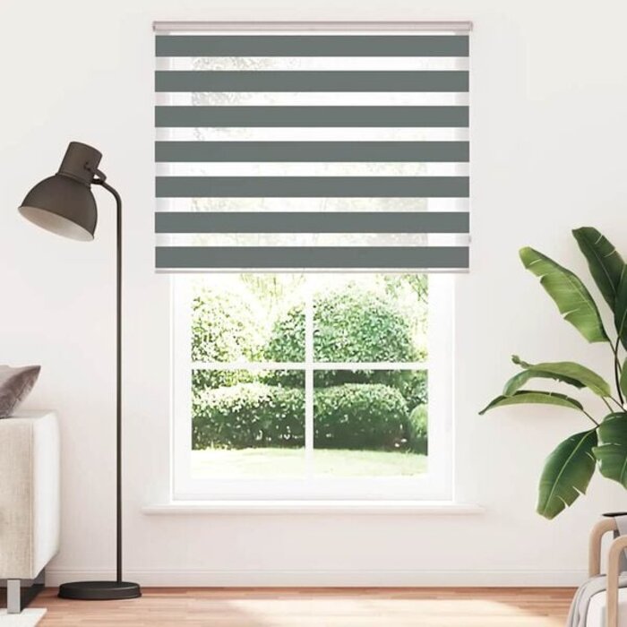 Vidaxl Doppelrollo Zebra 150x230 cm, Grau, Größe L - 33% Rabatt