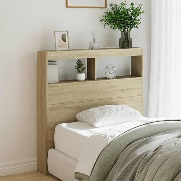 Vidaxl Bettkopfteil Sonoma Eiche mit LED - 100x17x102 cm - 34% Rabatt