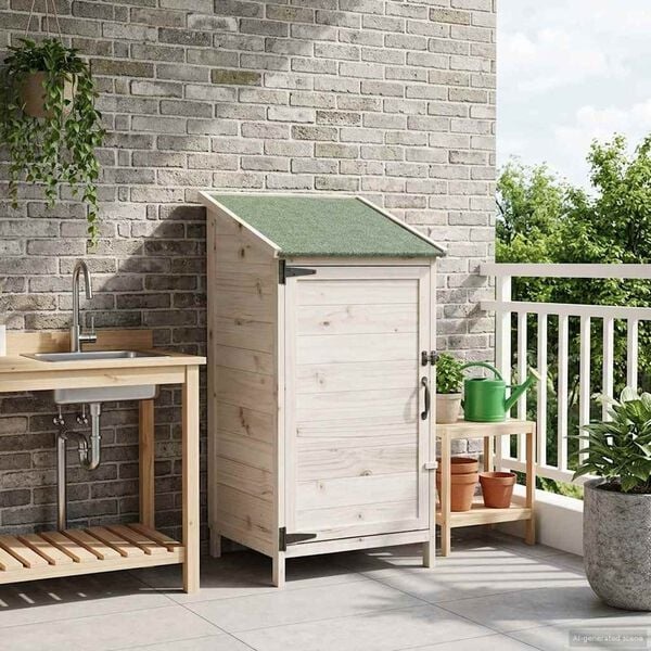 Vidaxl Gartenschrank aus Fichtenholz Weiß 59,5x56x113,5 cm - 34% Rabatt