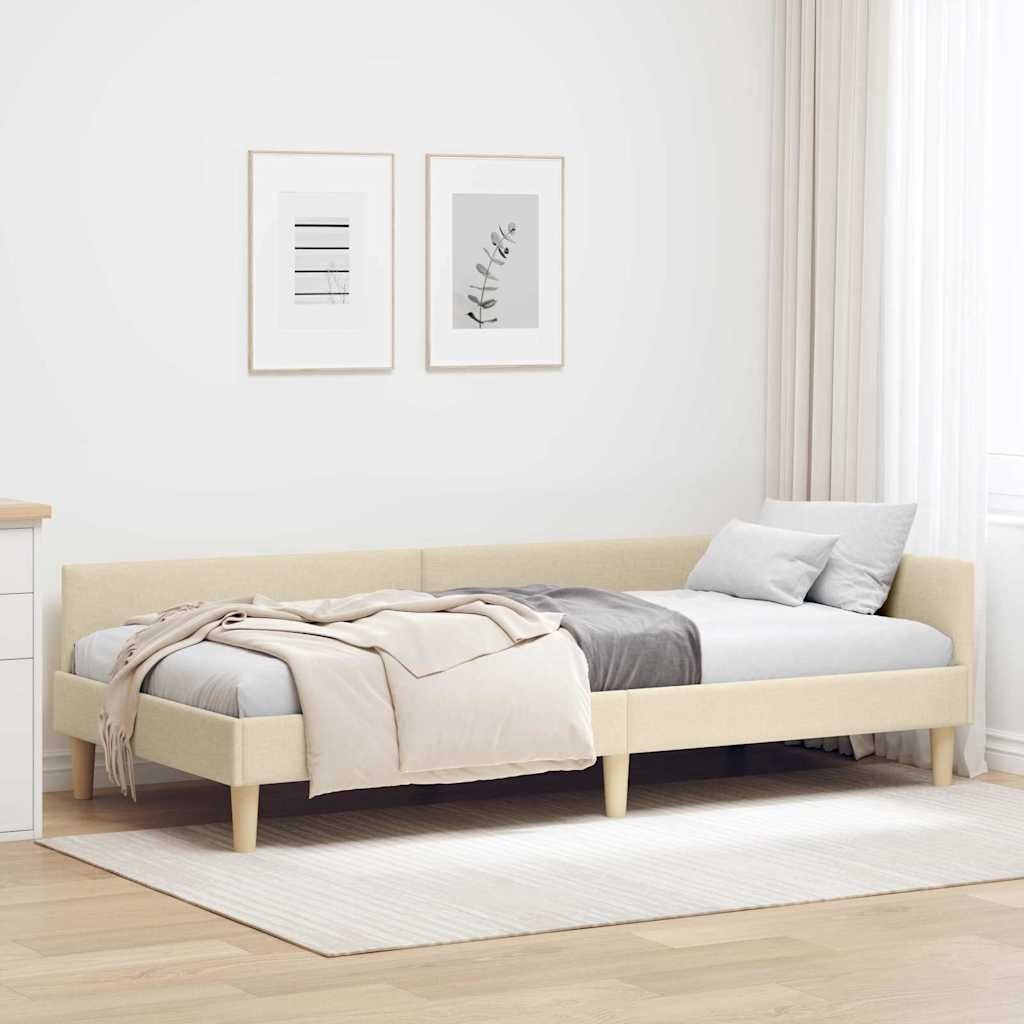 Vidaxl Eckbettrahmen 90x190cm Creme, Bruin grijs, Größe L - 34% Rabatt