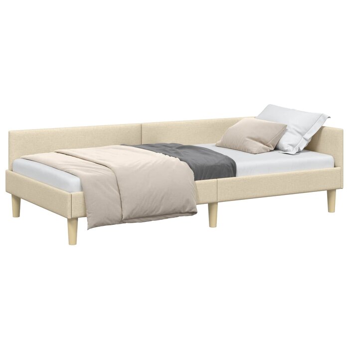 Vidaxl Eckbettrahmen 90x190cm Creme, Bruin grijs, Größe L - 34% Rabatt