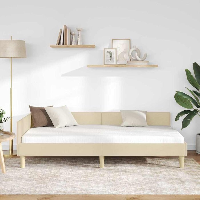 Vidaxl Eckbettrahmen 90x190cm Creme, Bruin grijs, Größe L - 34% Rabatt