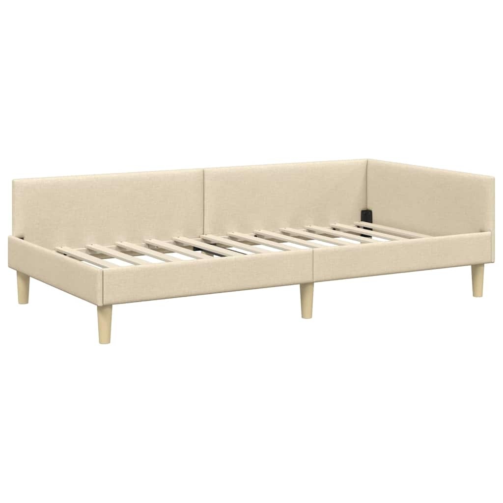 Vidaxl Eckbettrahmen 90x190cm Creme, Bruin grijs, Größe L - 34% Rabatt