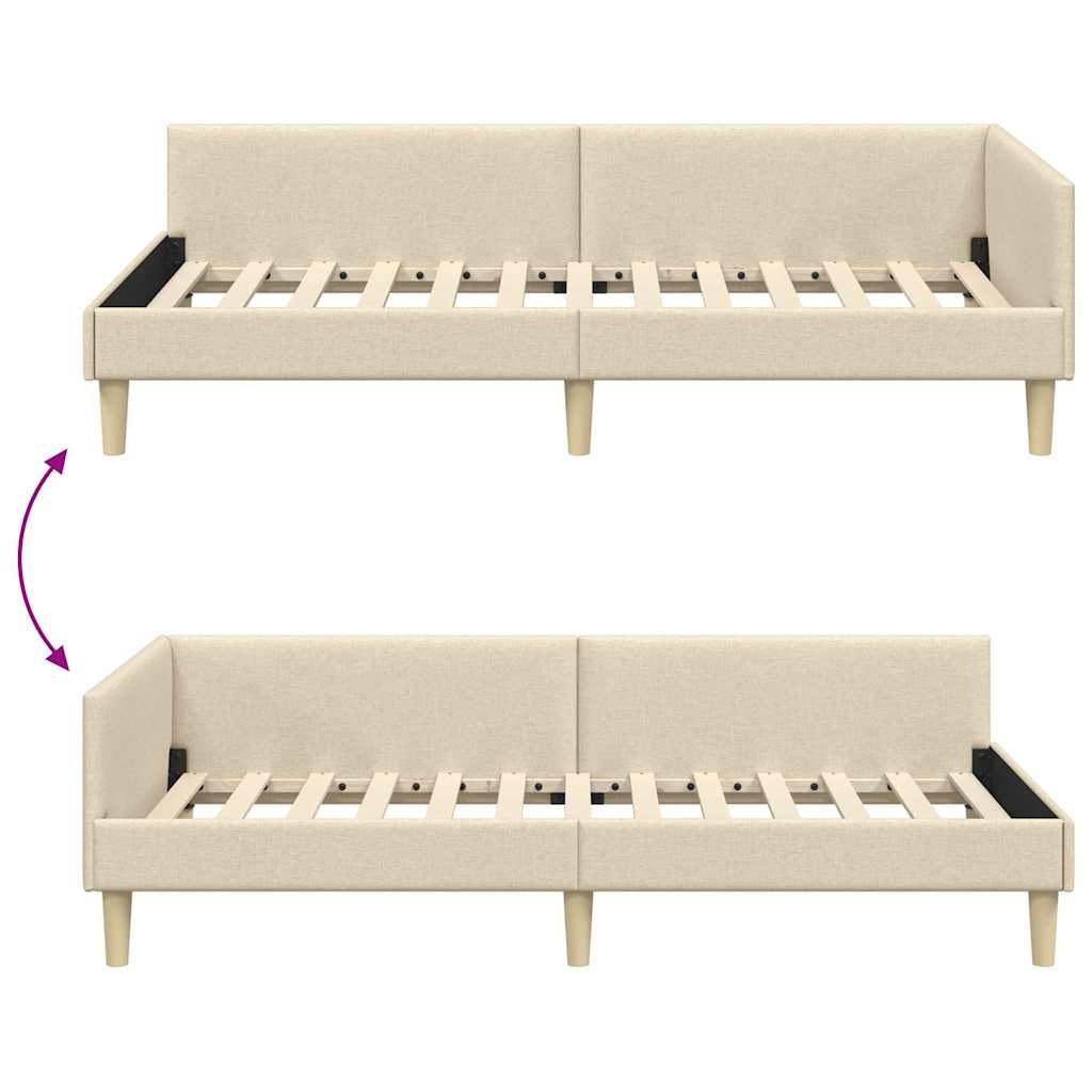 Vidaxl Eckbettrahmen 90x190cm Creme, Bruin grijs, Größe L - 34% Rabatt