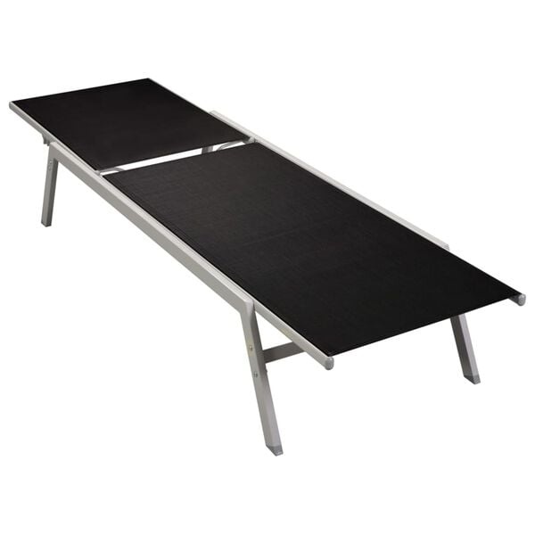 Vidaxl Sonnenliege XL Schwarz-Grau Stahl/Textilene - 34% Rabatt