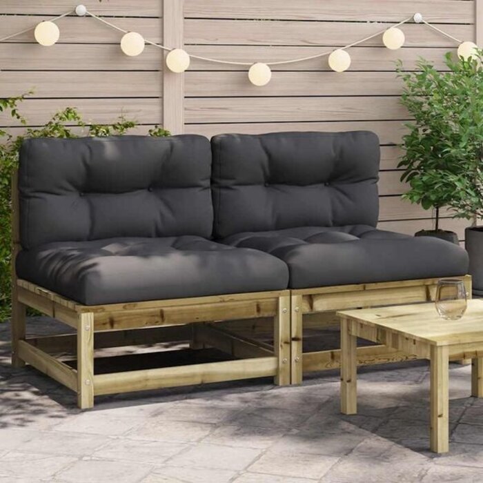 Vidaxl 2er-Set Gartenbank Kiefernholz grau-braun, 30% Rabatt