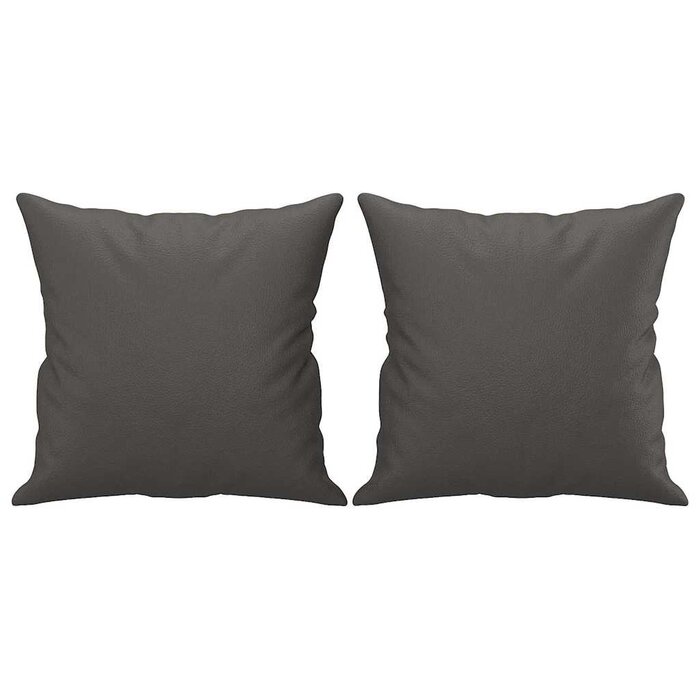 Vidaxl Dekokissen 2er Set 40x40 cm Kunstleder Grau - 30% Rabatt