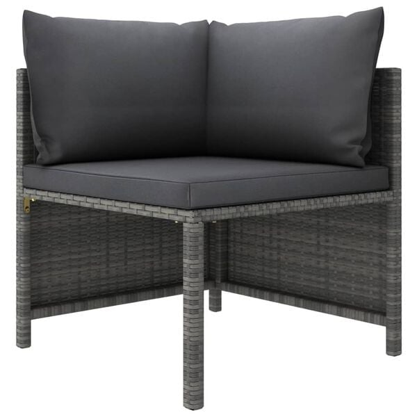 4-Sitzer Gartenbank mit Polstern, Poly-Rattan Grau - 25% Rabatt