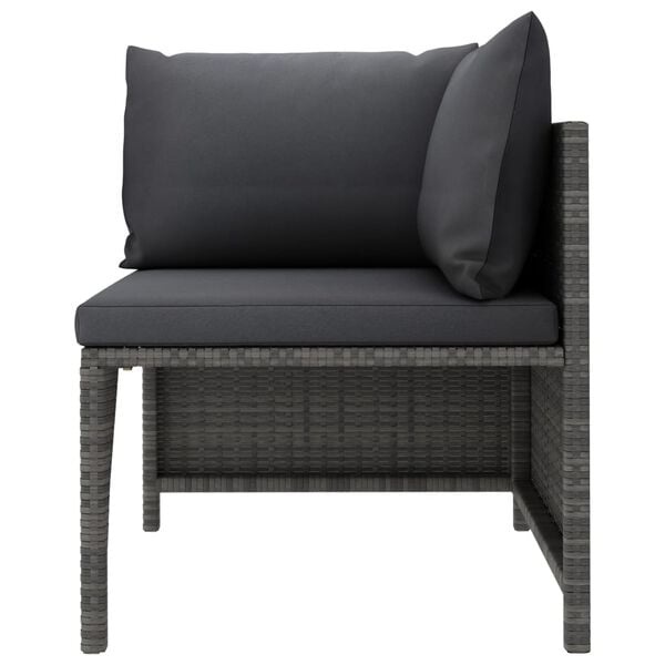 4-Sitzer Gartenbank mit Polstern, Poly-Rattan Grau - 25% Rabatt
